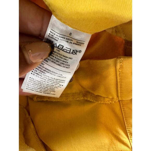 Old Navy Yellow Career Business Office Straight Leg Pixie Dress Pants Size 8 - Picture 2 of 11
